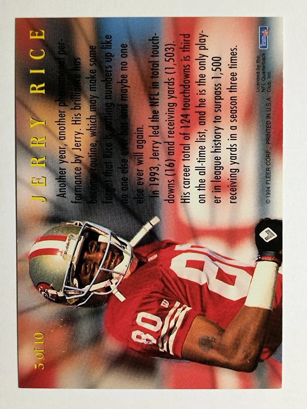 1994 Fleer League Leaders #5 Jerry Rice (NM)