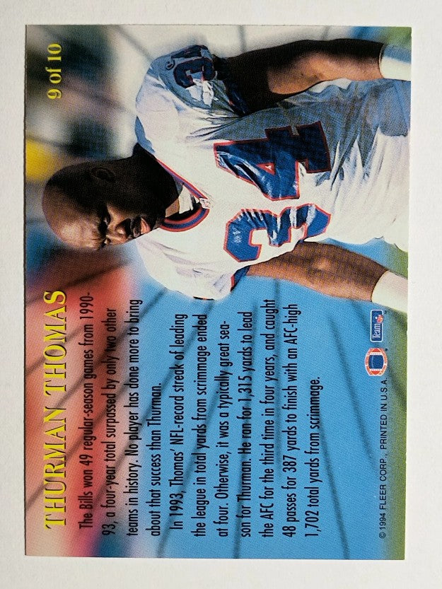 1994 Fleer League Leaders #9 Thurman Thomas