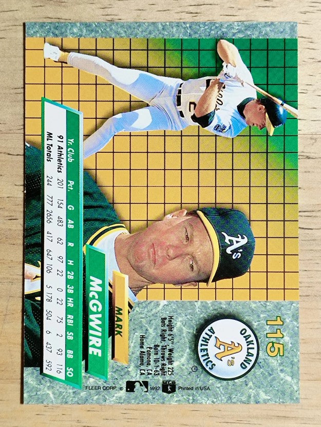1992 Ultra #115 Mark McGwire