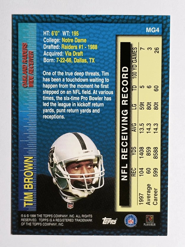 1998 Topps Measures of Greatness #MG4 Tim Brown