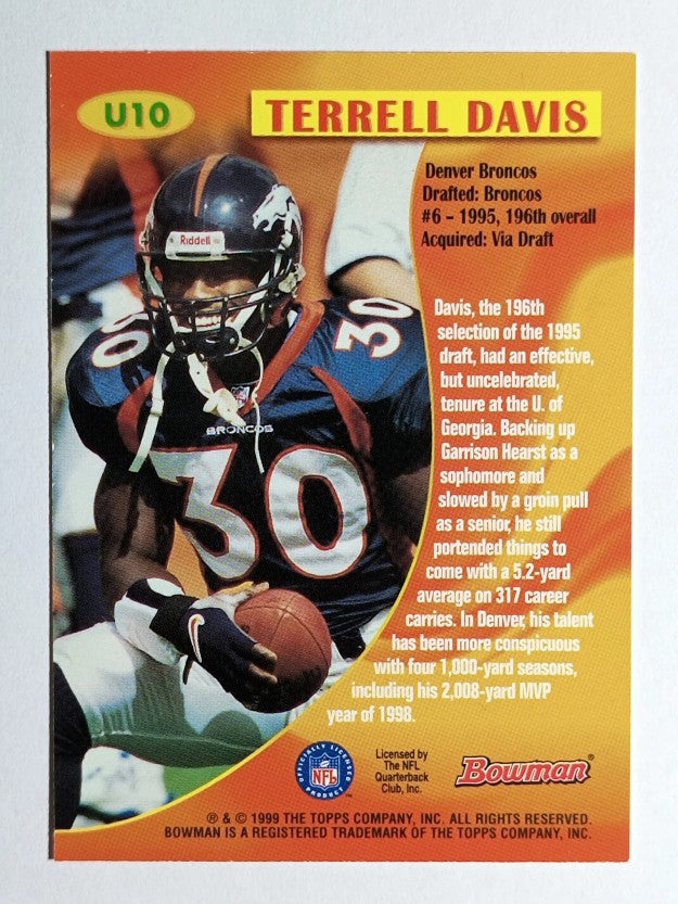 1999 Bowman Late Bloomers/Early Risers #U10 Terrell Davis