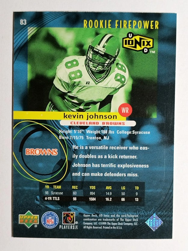 1999 UD Ionix #83 Kevin Johnson RC