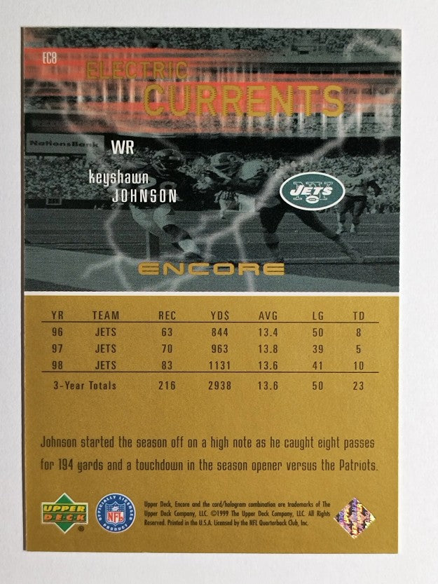 1999 Upper Deck Encore Electric Currents #EC8 Keyshawn Johnson
