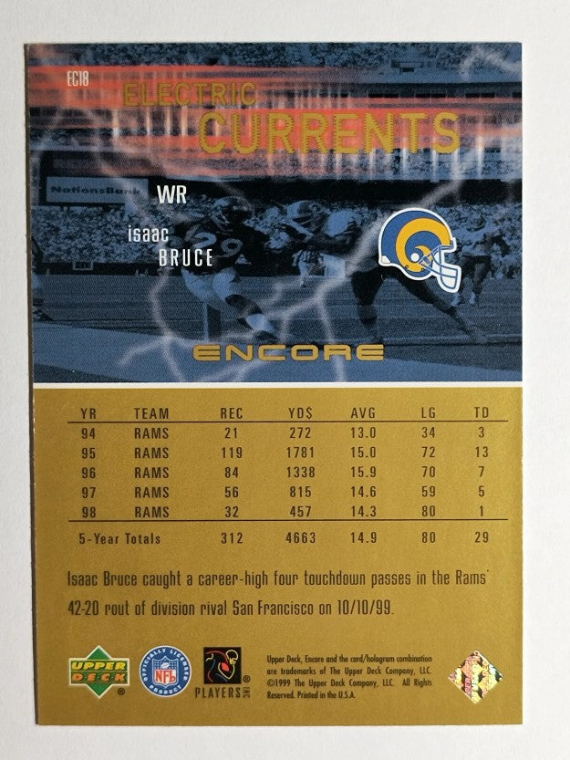 1999 Upper Deck Encore Electric Currents #EC18 Isaac Bruce