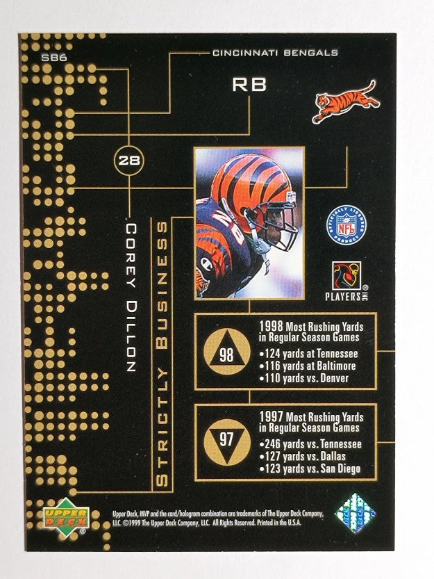 1999 Upper Deck MVP Strictly Business #SB6 Corey Dillon