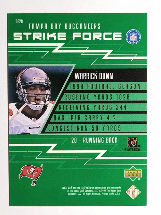 1999 Upper Deck Strike Force #SF28 Warrick Dunn