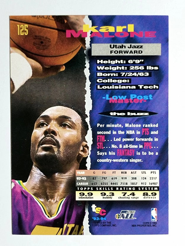 1993-94 Stadium Club #125 Karl Malone