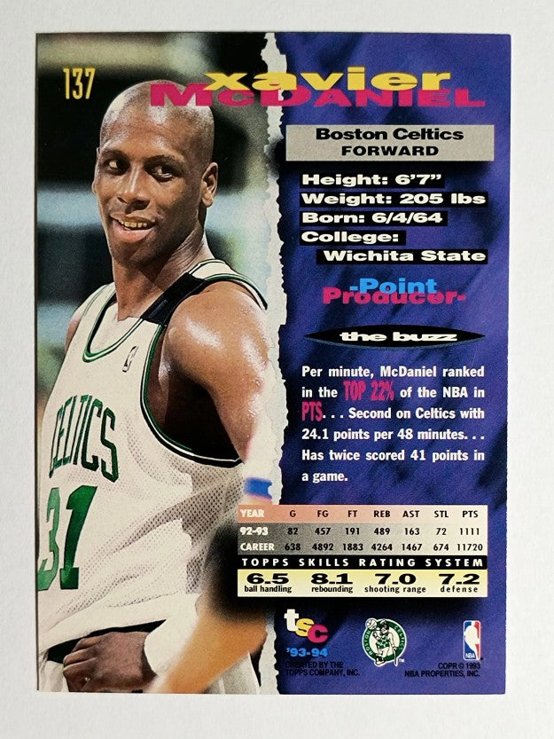1993-94 Stadium Club #137 Xavier McDaniel