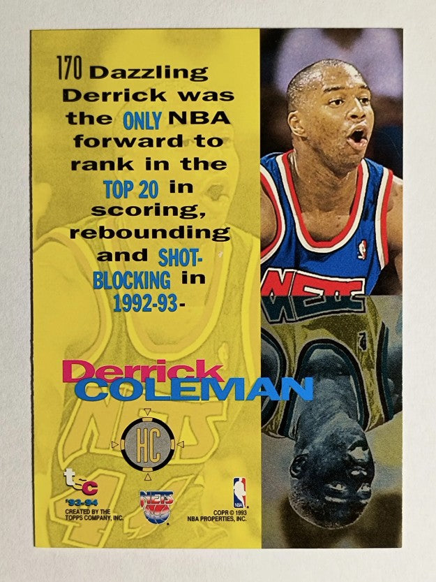 1993-94 Stadium Club #170 Derrick Coleman HC