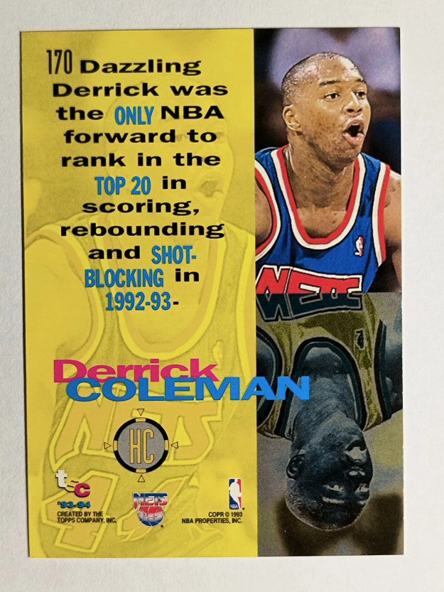 1993-94 Stadium Club #170 Derrick Coleman HC