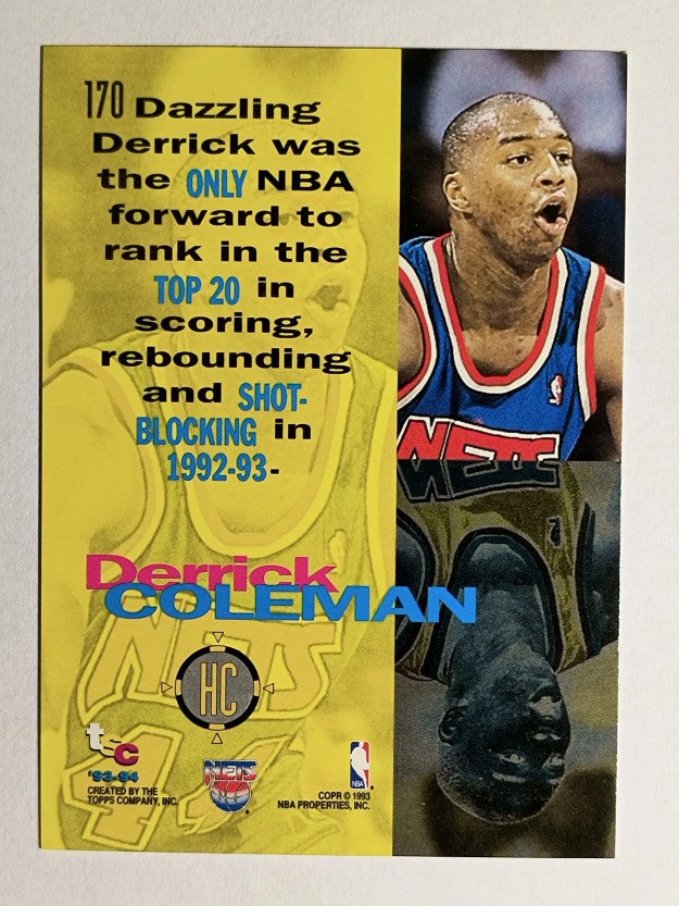 1993-94 Stadium Club #170 Derrick Coleman HC