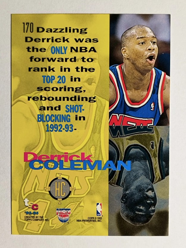1993-94 Stadium Club #170 Derrick Coleman HC