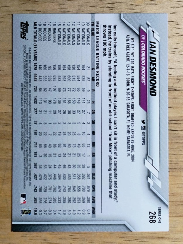 2020 Topps #268 Ian Desmond