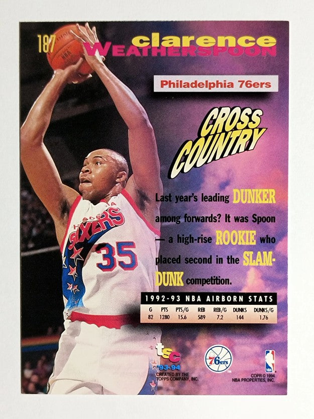 1993-94 Stadium Club #187 Clarence Weatherspoon FF