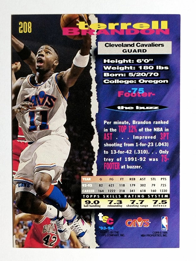 1993-94 Stadium Club #208 Terrell Brandon