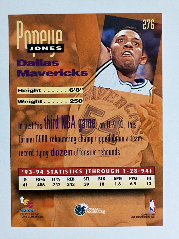 1993-94 Stadium Club #276 Popeye Jones NW