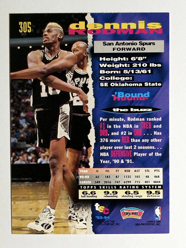 1993-94 Stadium Club #305 Dennis Rodman