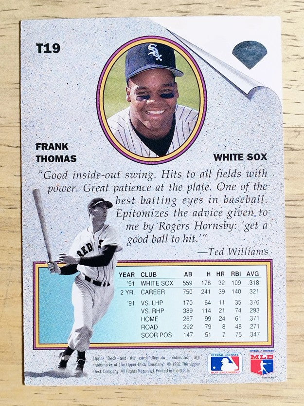 1992 Upper Deck Williams Best #T19 Frank Thomas