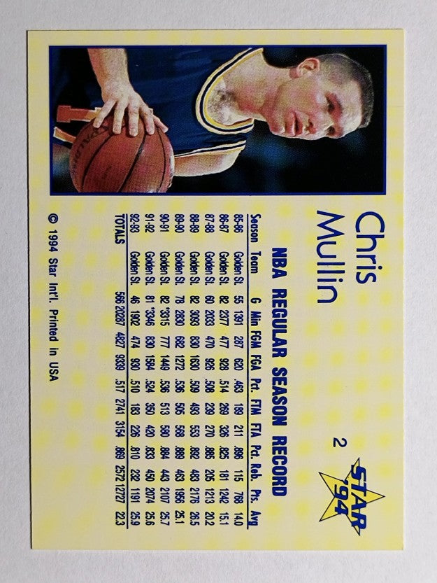 1993-94 Star #2 Chris Mullin/Pro Season Stats