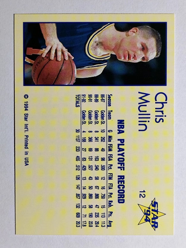 1993-94 Star #12 Chris Mullin/Playoff Stats