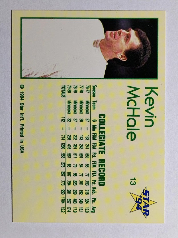 1993-94 Star #13 Kevin McHale/Collegiate Stats