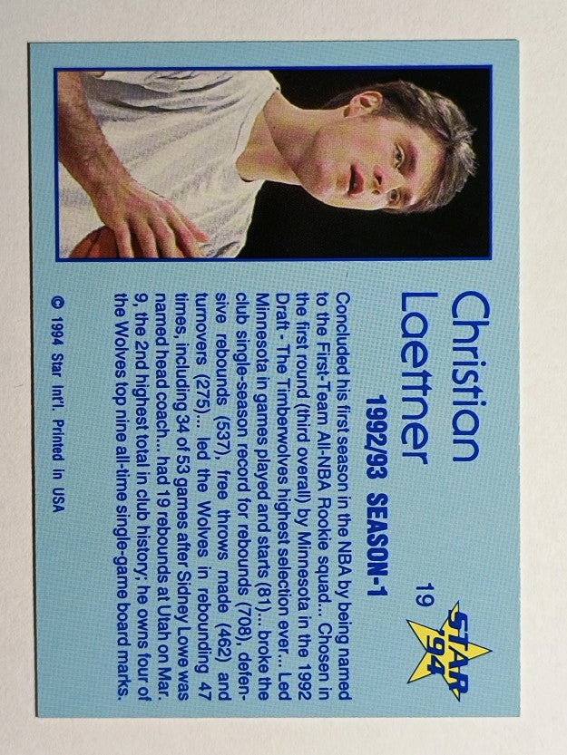 1993-94 Star #19 Christian Laettner/1992-93 Season 1