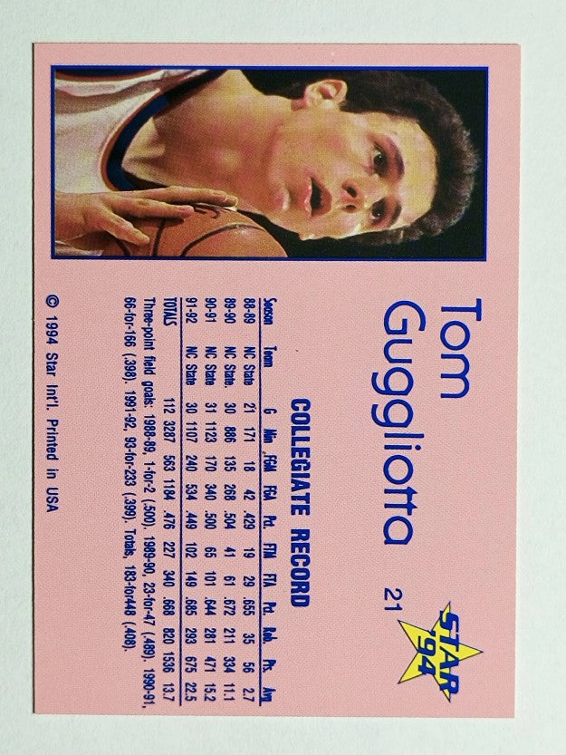 1993-94 Star #21 Tom Gugliotta/Collegiate Record