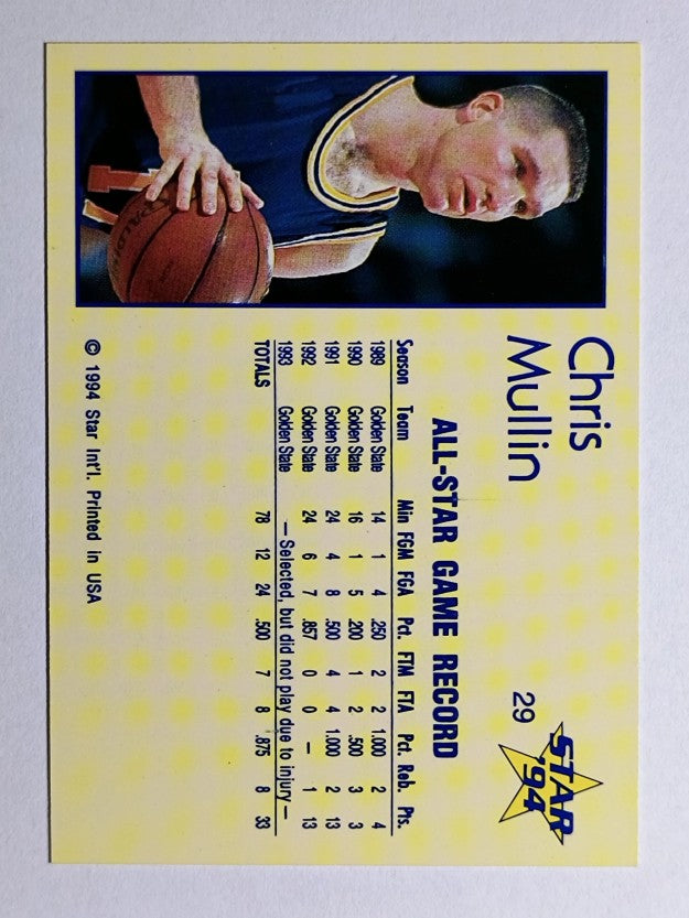 1993-94 Star #29 Chris Mullin/All-Star Stats