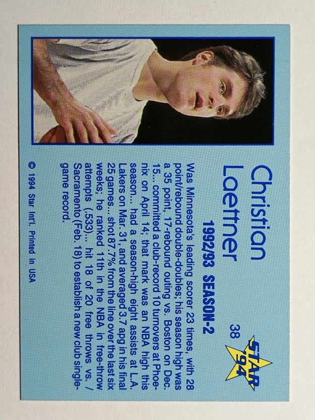1993-94 Star #38 Christian Laettner/1992/93 Season 2