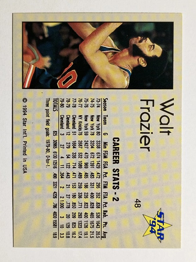 1993-94 Star #48 Walt Frazier/Career Stats 2