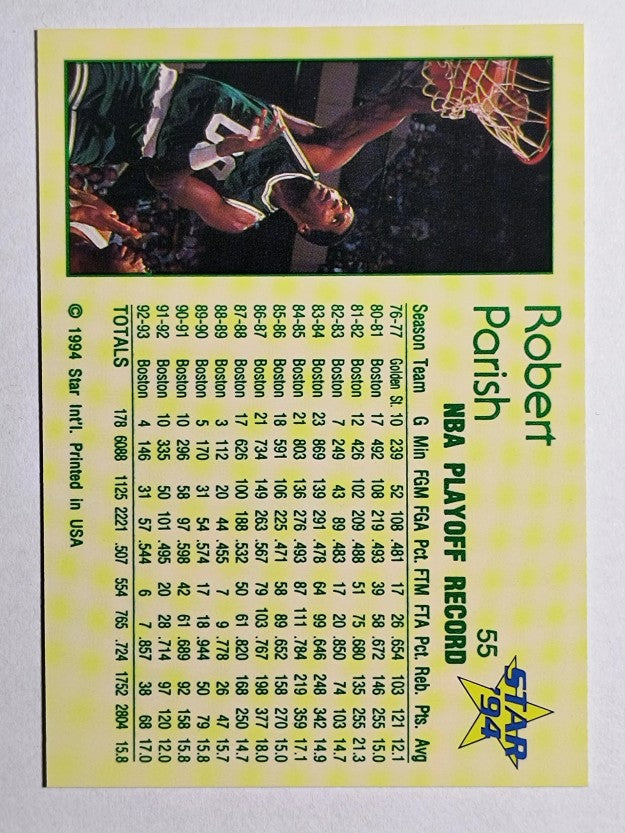 1993-94 Star #55 Robert Parish/Playoff Stats