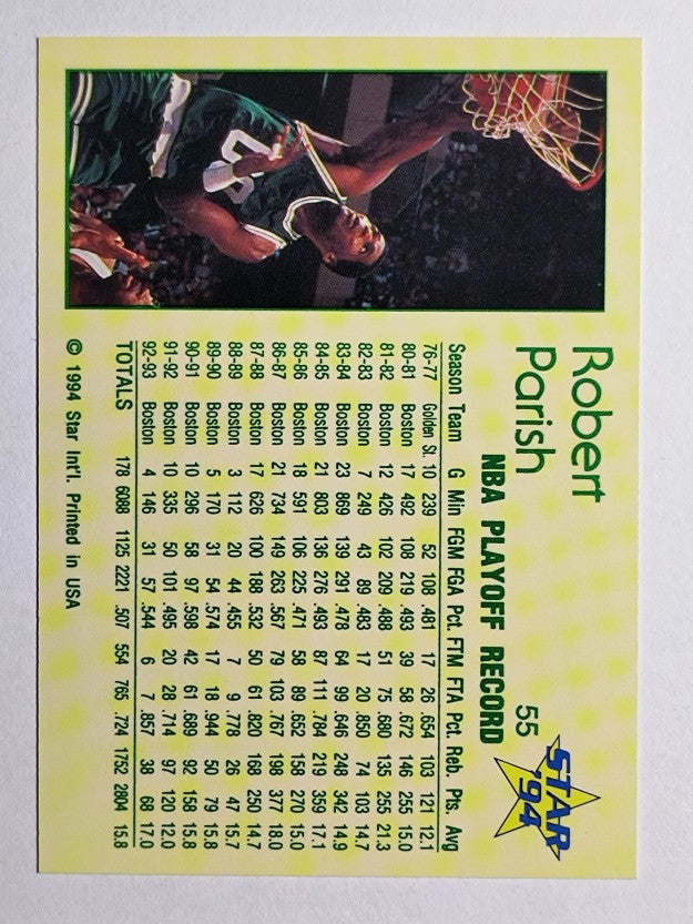 1993-94 Star #55 Robert Parish/Playoff Stats