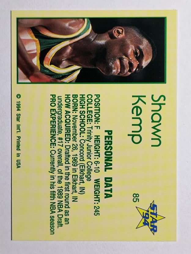 1993-94 Star #85 Shawn Kemp/Personal Data