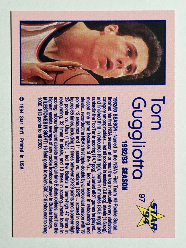 1993-94 Star #97 Tom Gugliotta/1992/93 Season