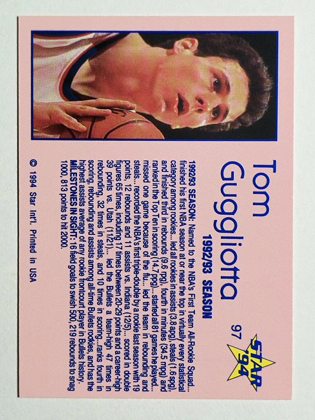 1993-94 Star #97 Tom Gugliotta/1992/93 Season