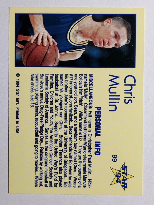 1993-94 Star #99 Chris Mullin/Personal Info