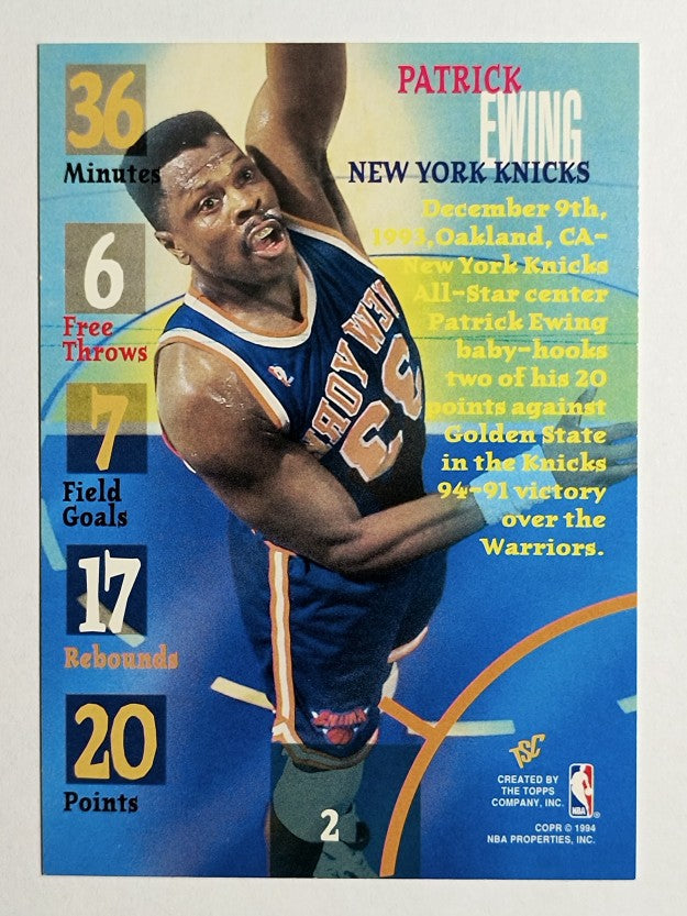1994-95 Stadium Club #2 Patrick Ewing TG