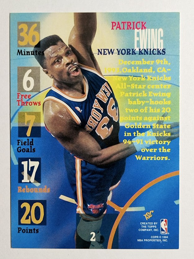 1994-95 Stadium Club #2 Patrick Ewing TG