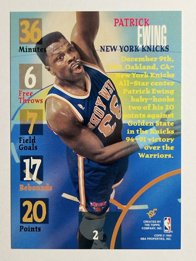 1994-95 Stadium Club #2 Patrick Ewing TG