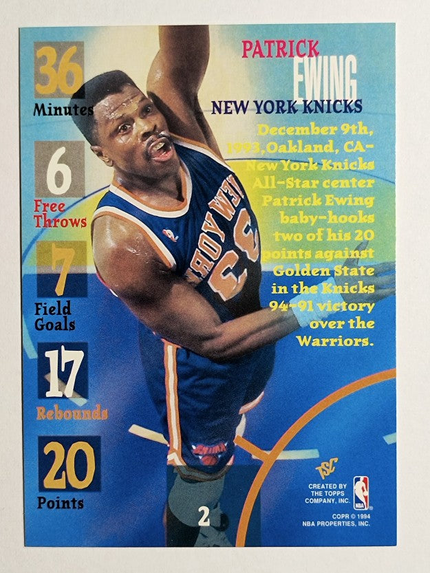 1994-95 Stadium Club #2 Patrick Ewing TG