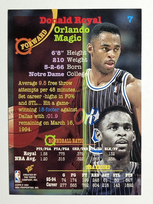 1994-95 Stadium Club #7 Donald Royal