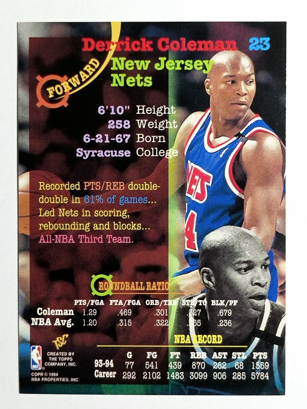 1994-95 Stadium Club #23 Derrick Coleman