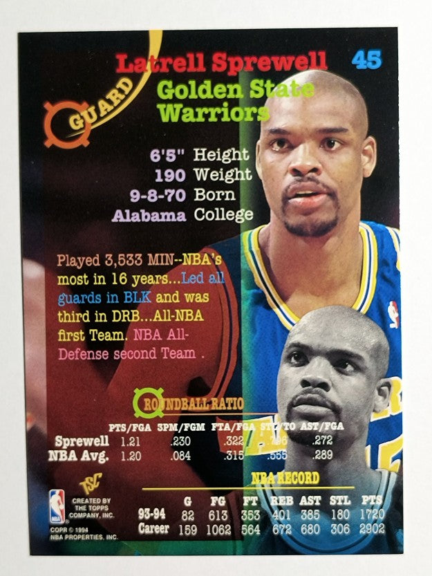 1994-95 Stadium Club #45 Latrell Sprewell