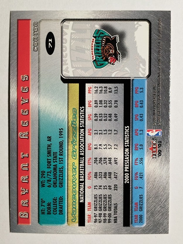 2000-01 Fleer Futures #71 Bryant Reeves
