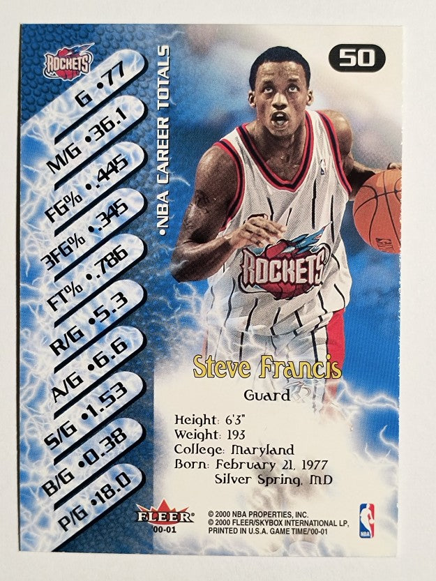 2000-01 Fleer Game Time #50 Steve Francis