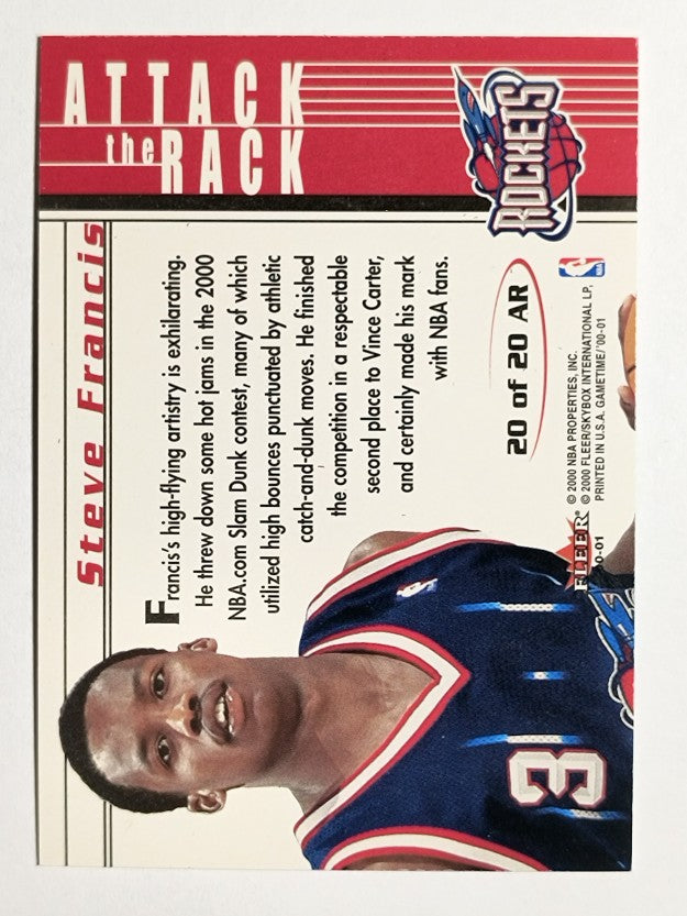 2000-01 Fleer Game Time Attack the Rack #AR20 Steve Francis