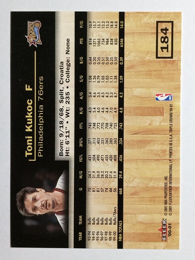 2000-01 Fleer Triple Crown #184 Toni Kukoc