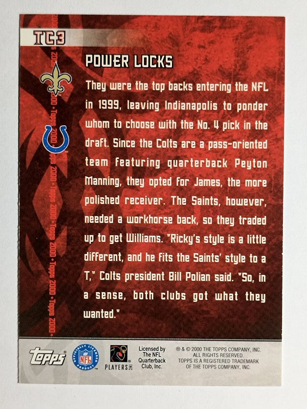 2000 Topps Combos #TC3 Ricky Williams/Edgerrin James