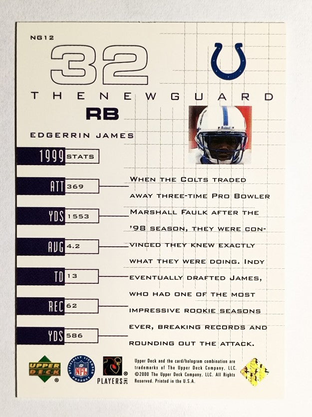 2000 Upper Deck New Guard #NG12 Edgerrin James