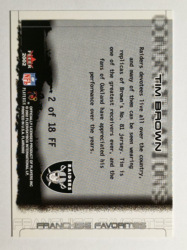 2002 Flair Franchise Favorites #2 Tim Brown